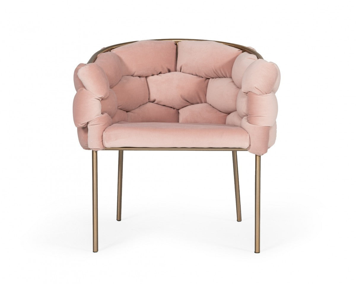 Modrest Debra Modern Pink Velvet Dining Chair