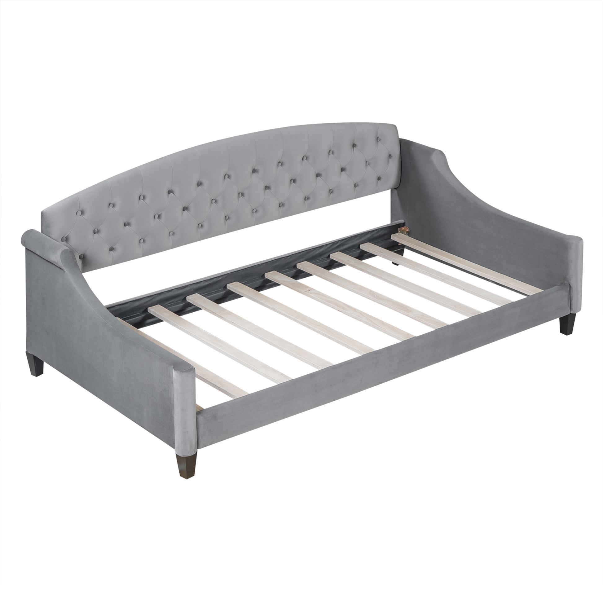 Modern Luxury Tufted Button Daybed,Twin,Gray(Expected Arrival Time:12.28) - Enova Luxe Home Store