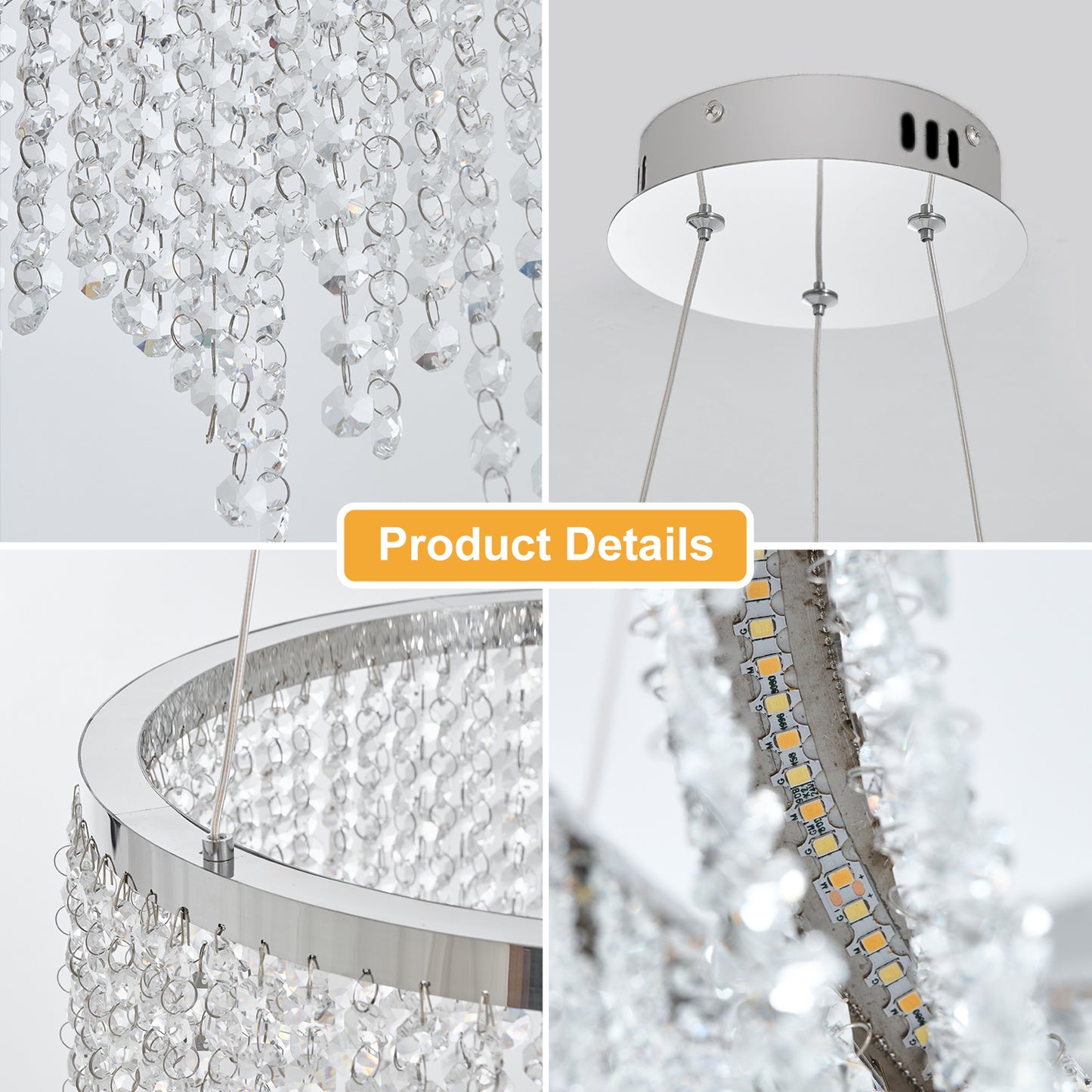 Fancy hanging ceiling lamps luxury modern pendant light crystal chandelier - Enova Luxe Home Store