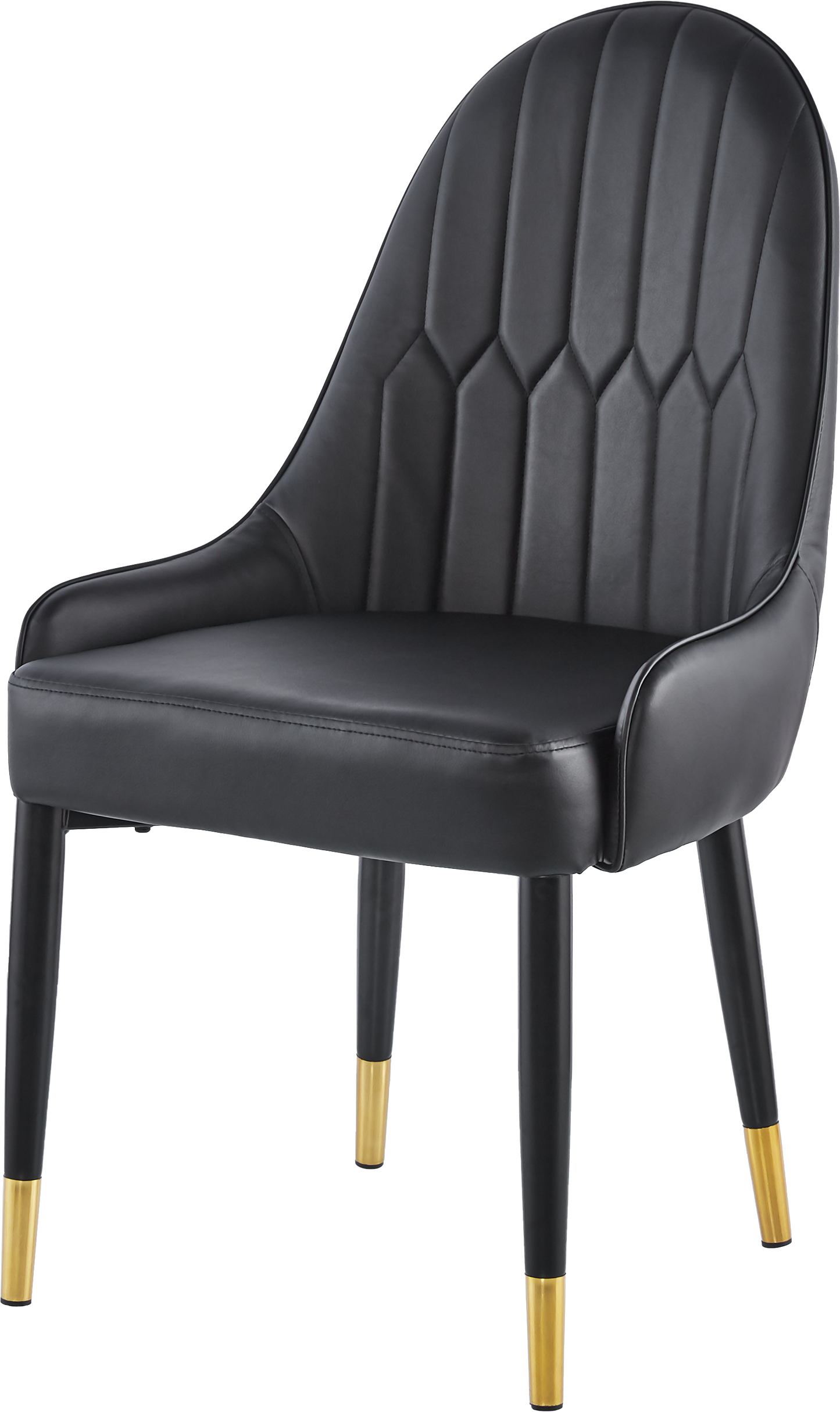 Modern Leatherette Dining Chair Set of 2, Upholstered Accent Dining Chair, Legs with Black Plastic Tube Plug