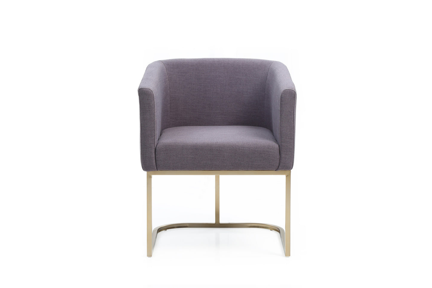 Yukon Modern Grey Fabric & Antique Brass Dining Chair