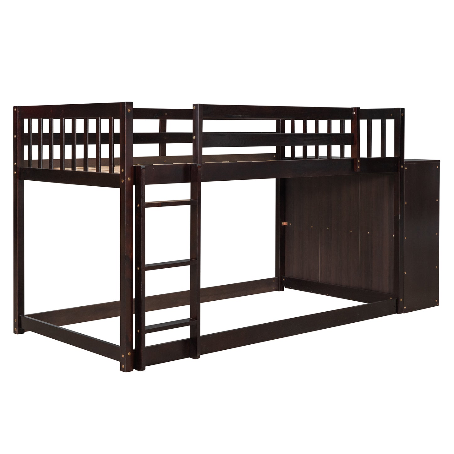 Twin over Twin Bunk Bed with 4 Drawers and 3 Shelves-Espresso（OLD SKU: LP000067AAP） - Enova Luxe Home Store