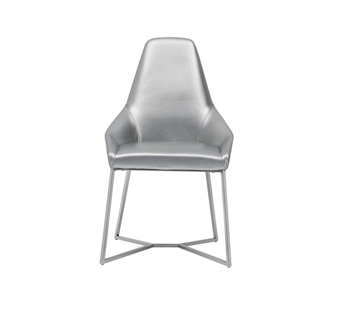 Modrest Sarah Modern Pearl Grey Leatherette Dining Chair (Set of 2) - Enova Luxe Home Store
