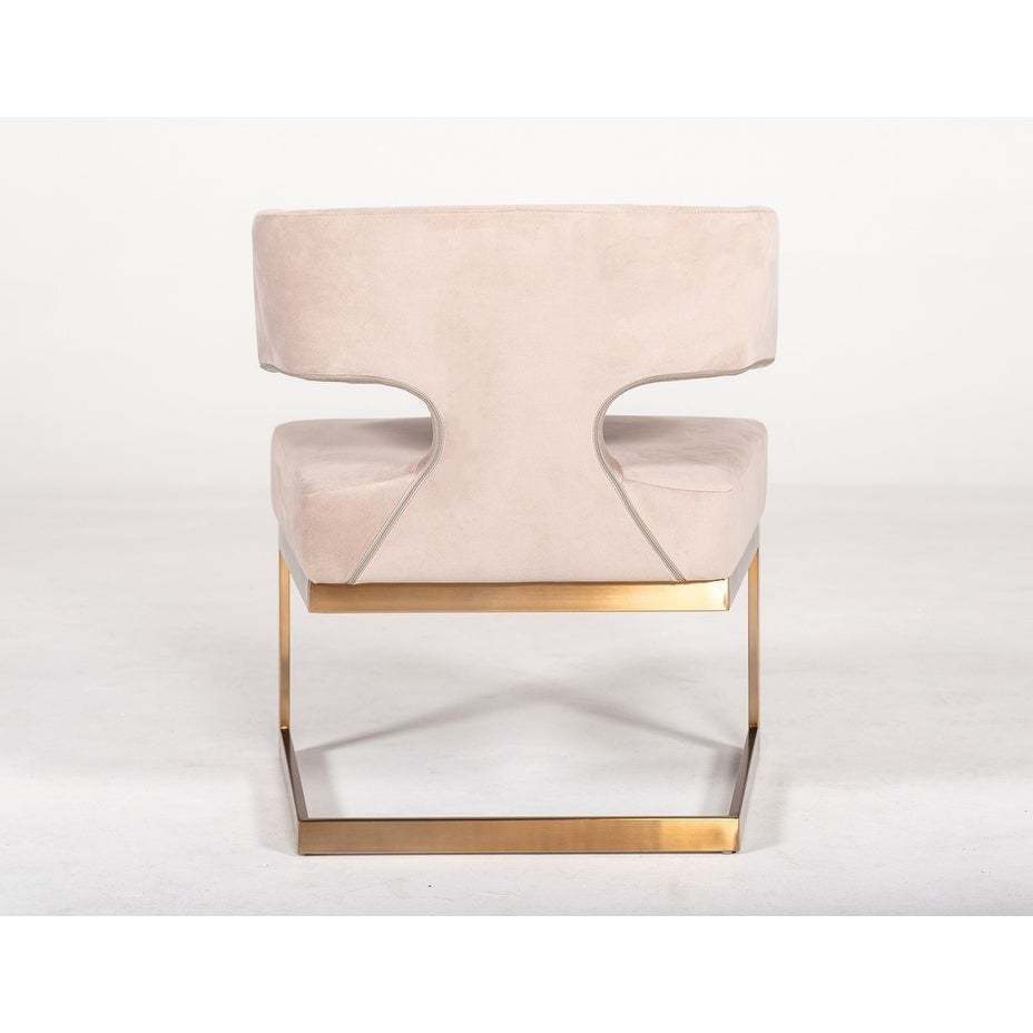 Calvo Modern Off-White Velvet & Brass Dining Chair - Enova Luxe Home Store