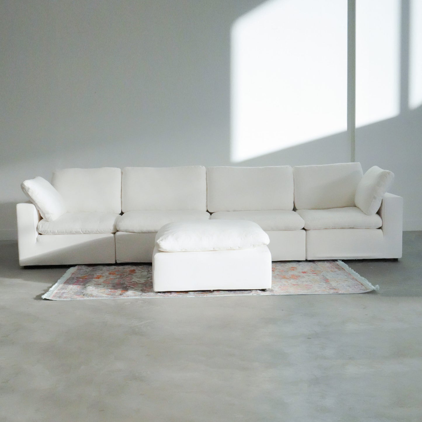 Harper Petite White Sectional - 5 Seat L Shaped Configuration