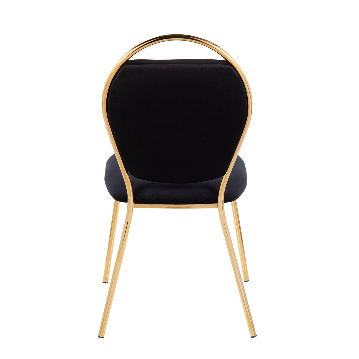 Keyhole Contemporary/Glam Dining Chair in Gold Metal and Black Velvet by LumiSource - Set of 2 - Enova Luxe Home Store