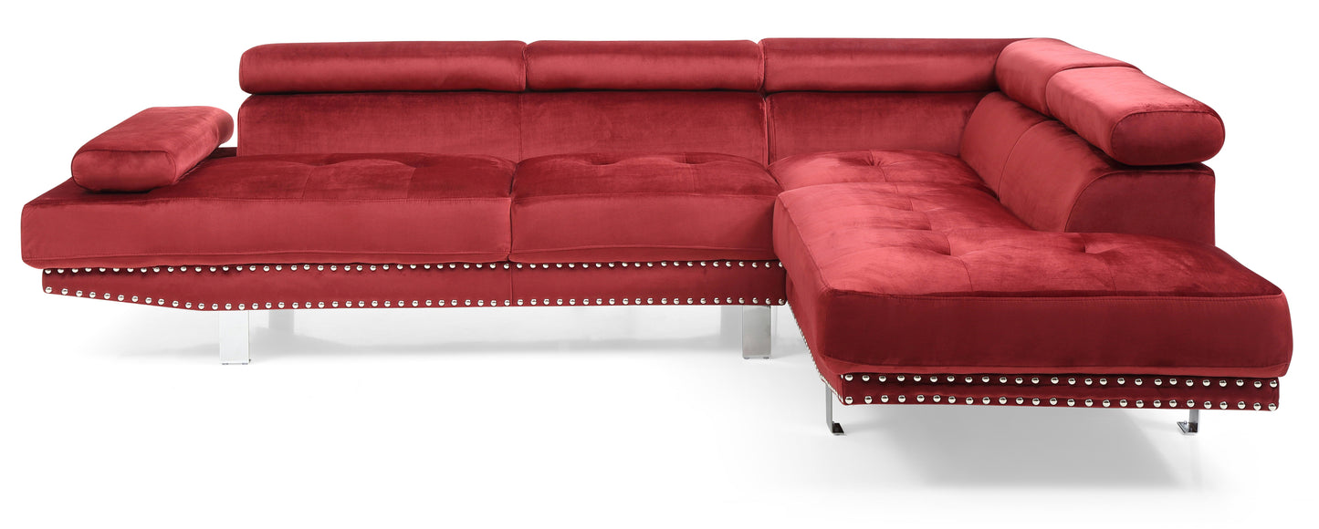 Glory Furniture Derek G373-SC Sectional , CHERRY - Enova Luxe Home Store
