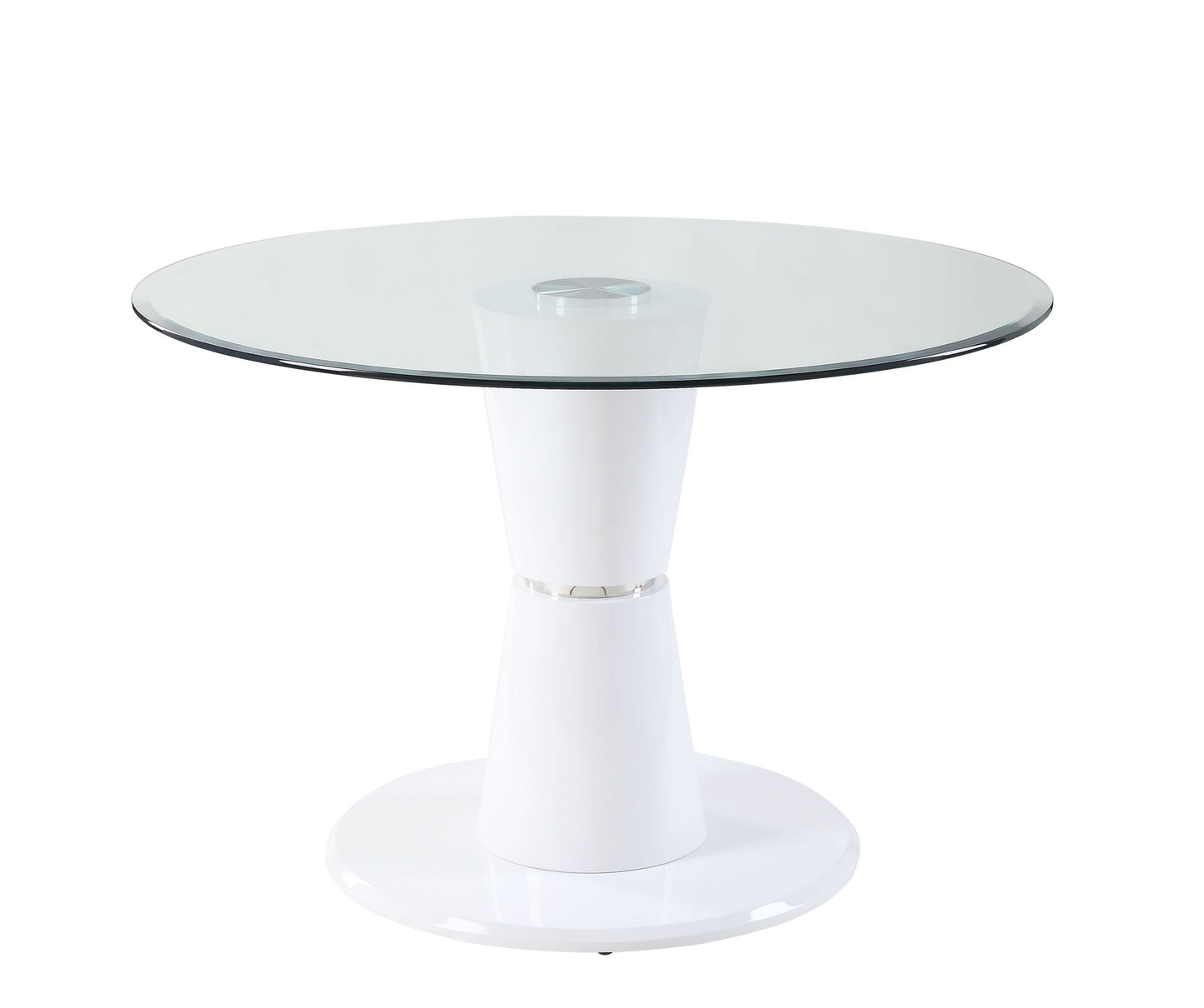 ACME Kavi Coffee Table, Clear Glass & White High Gloss 84935 - Enova Luxe Home Store
