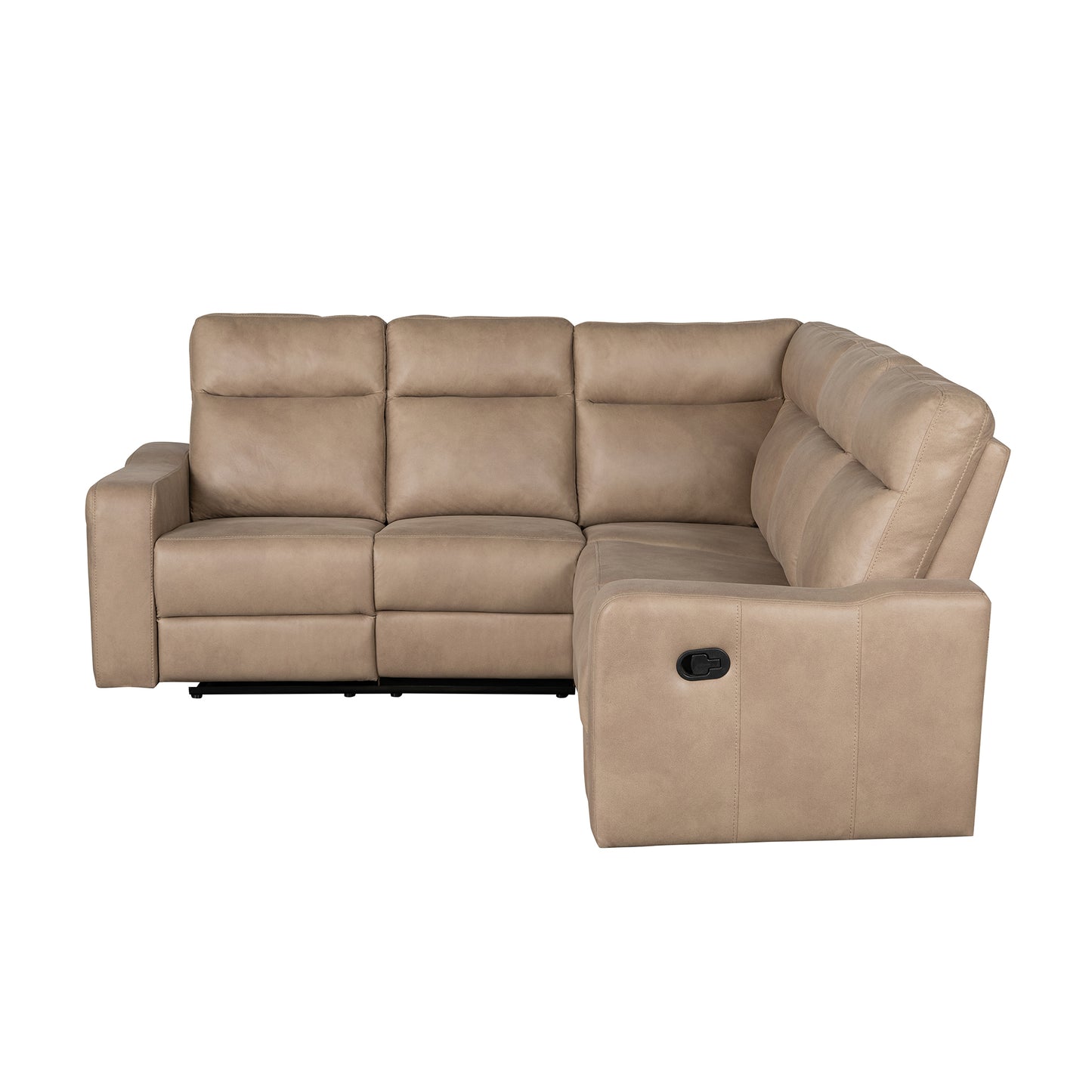 87.5" Manual Reclining Home Theater Seating Recliner Chair Sofa with Flipped Middle Backrest, 2 Cup Holders for Living Room, Bedroom, Home Theater, Light Brown