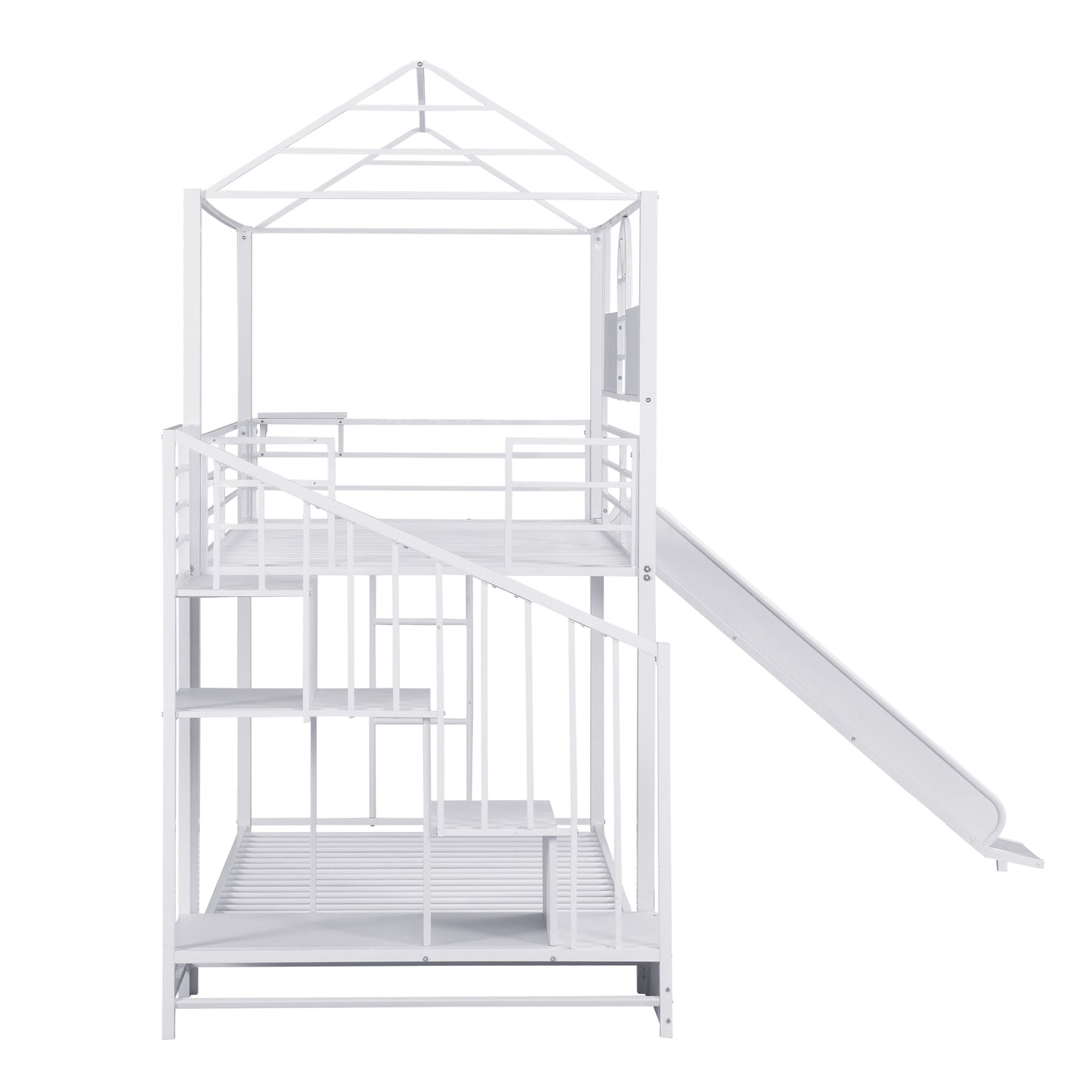 Metal bunk bed with slide and steps - Enova Luxe Home Store
