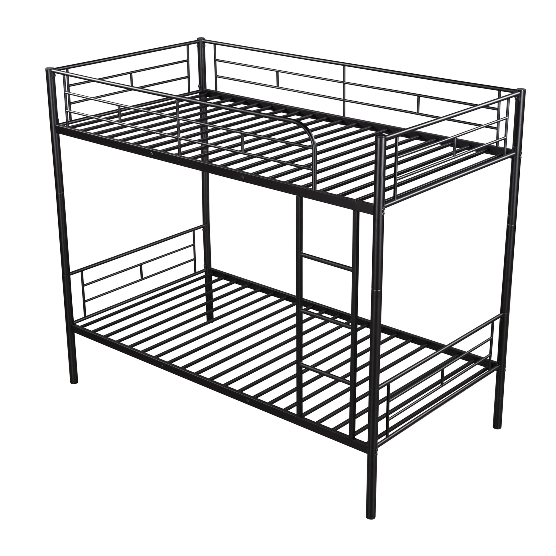 Twin Over Twin Metal Bunk Bed (Black) - Enova Luxe Home Store