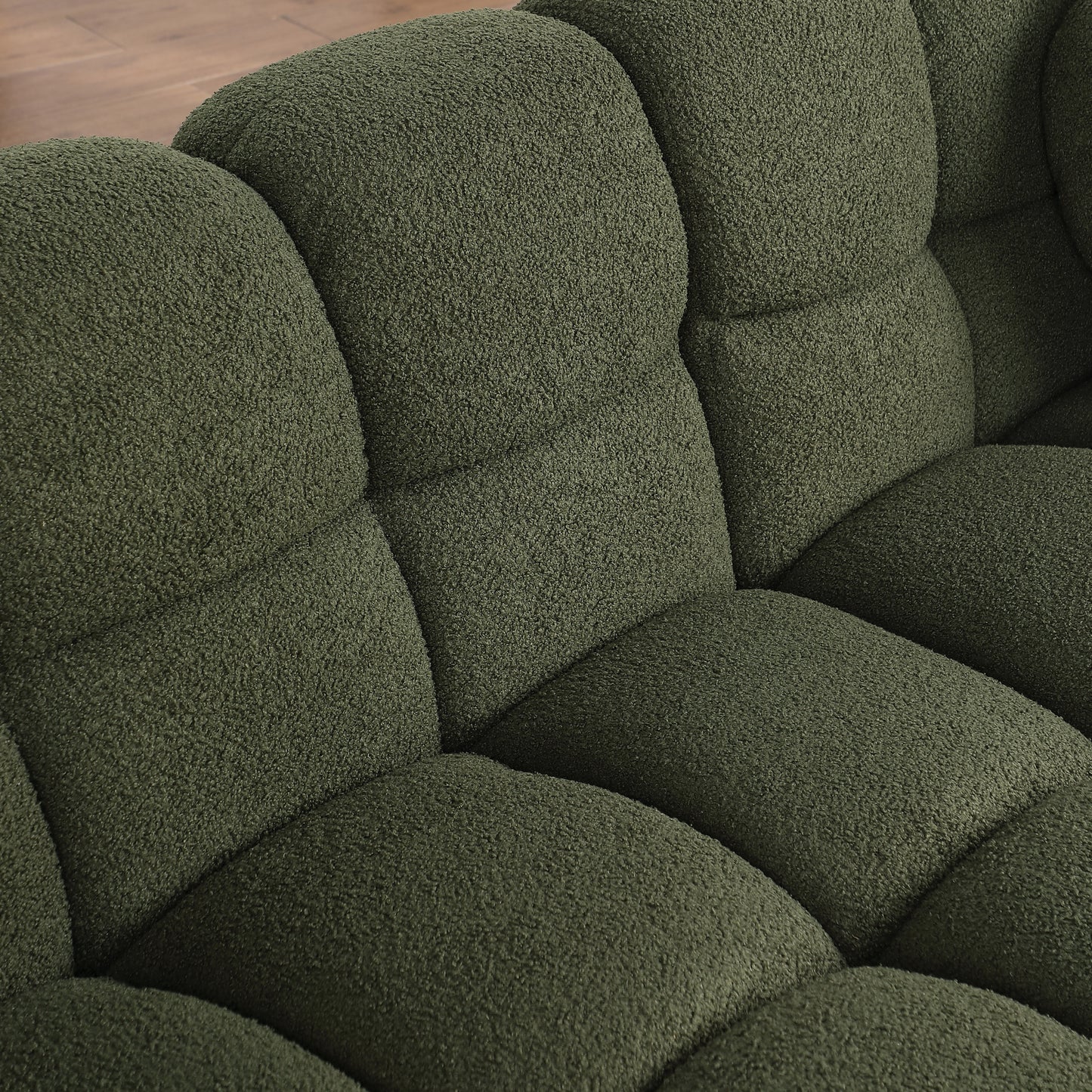 sofa and loveseater ,human body structure for USA people,  marshmallow sofa,boucle sofa ,OLIVE GREEN BOUCLE