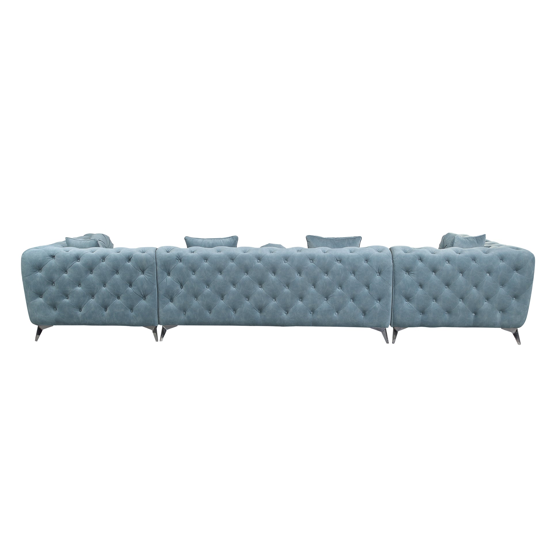 ACME Zerah SECTIONAL SOFA W/7 PILLOWS Deep Green Fabric LV01161 - Enova Luxe Home Store