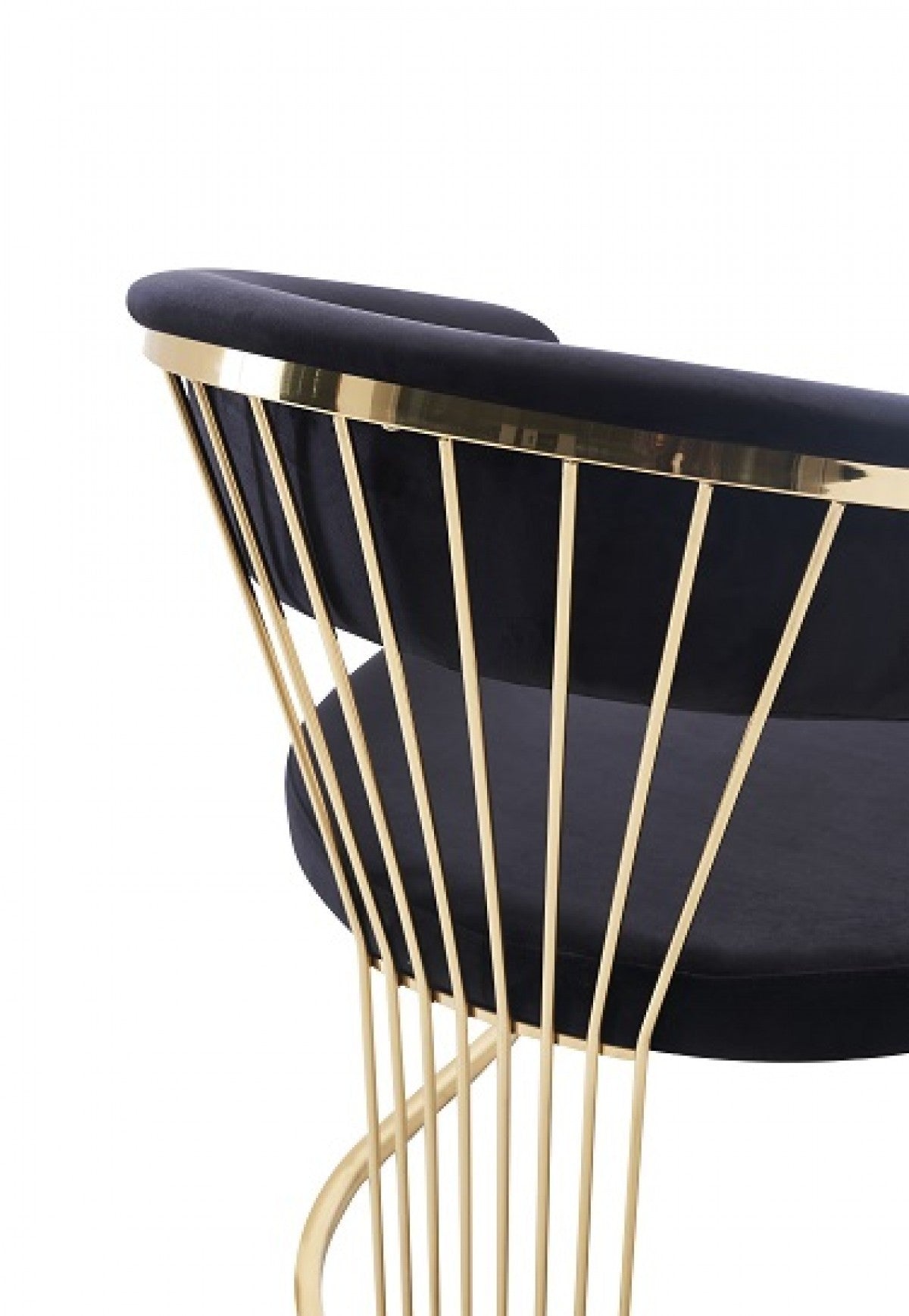 Modrest Linda Modern Black Velvet and Gold Dining Chair - Enova Luxe Home Store