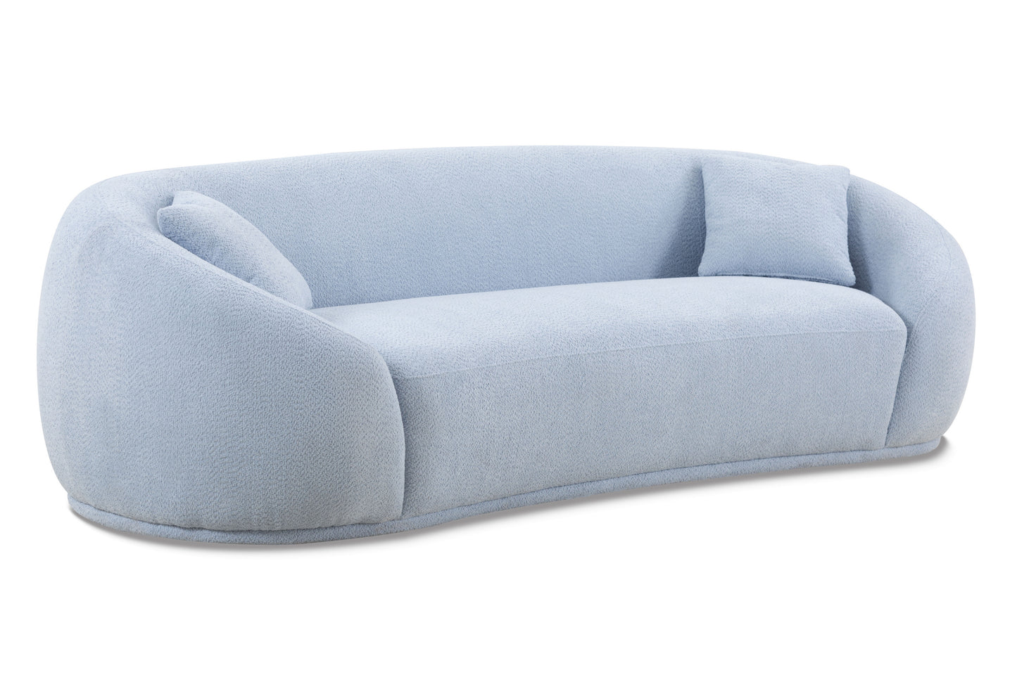 3 seater sofa Modern combination Half Moon casual teddy wool sofa Curved sofa, blue sky - Enova Luxe Home Store