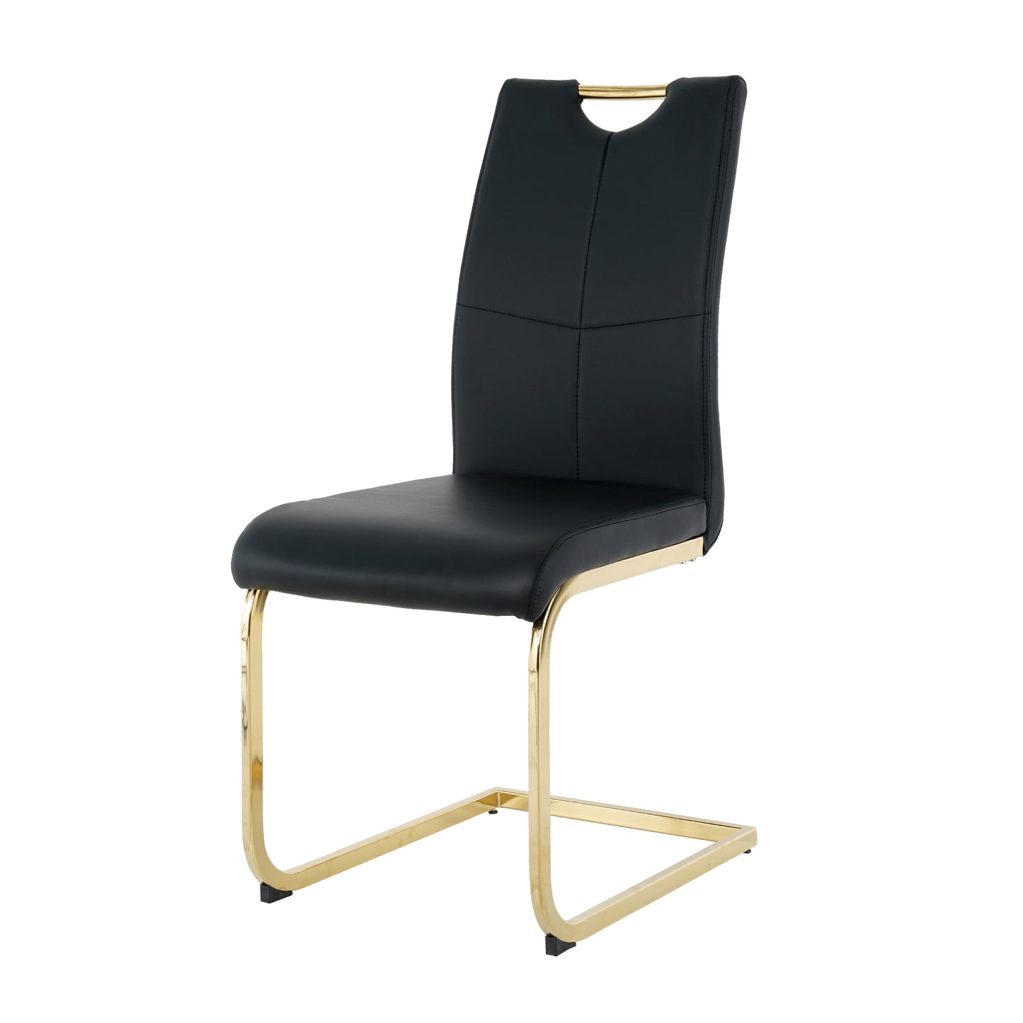 Modern Dining Chairs with Faux Leather Padded Seat Dining Living Room Chairs Upholstered Chair with gold Metal Legs Design for Kitchen, Living, Bedroom, Dining Room Side Chairs Set of 2 - Enova Luxe Home Store