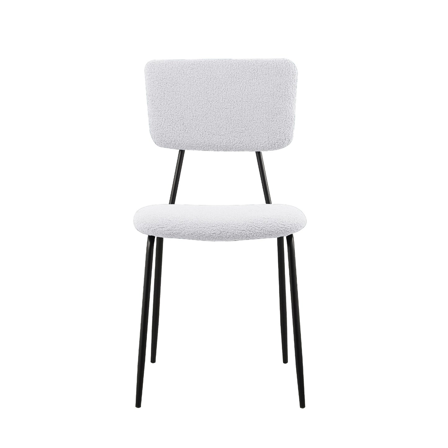 Dining Room Chairs Set of 2, Modern Comfortable Feature Chairs with Faux Plush Upholstered Back and Chrome Legs, Kitchen Side Chairs for Indoor Use: Home, Apartment (2 White Chairs) - Enova Luxe Home Store