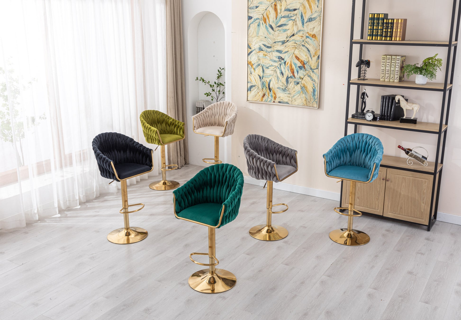 COOLMORE Vintage Bar Stools with Back and Footrest Counter Height Dining Chairs - Enova Luxe Home Store