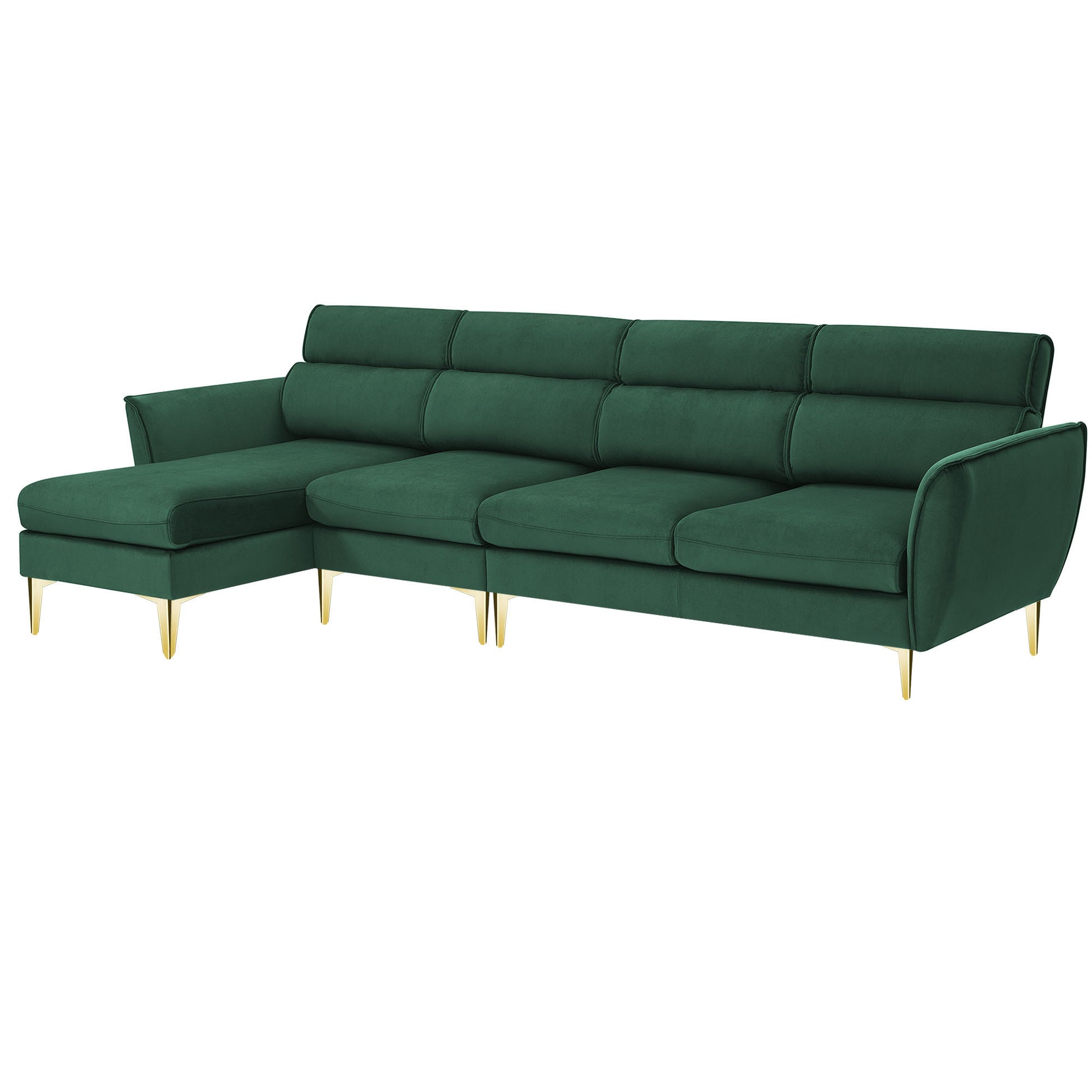[VIDEO provided] [New]111 " Convertible Sectional Sofa Couch , Flannel L Shape Furniture Couch with Chaise Left/Right Handed Chaise - Enova Luxe Home Store