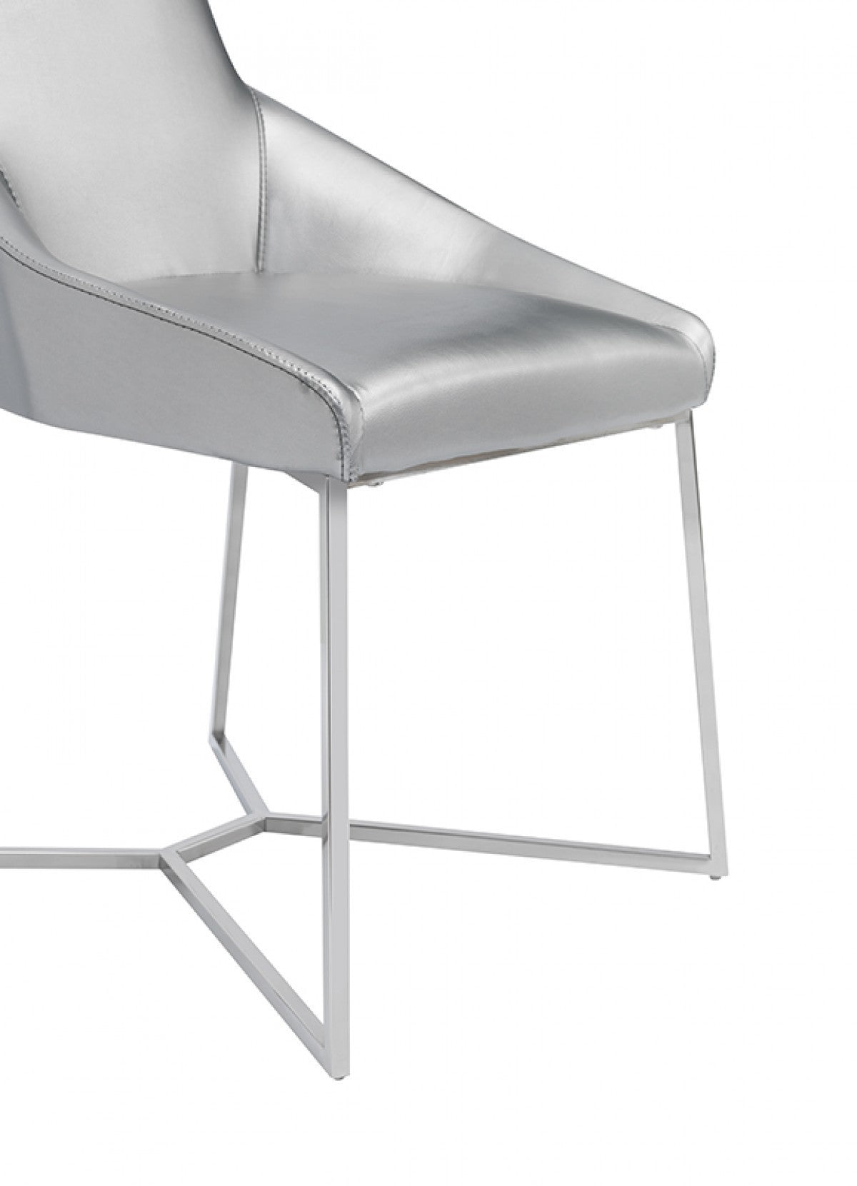 Modrest Sarah Modern Pearl Grey Leatherette Dining Chair (Set of 2) - Enova Luxe Home Store