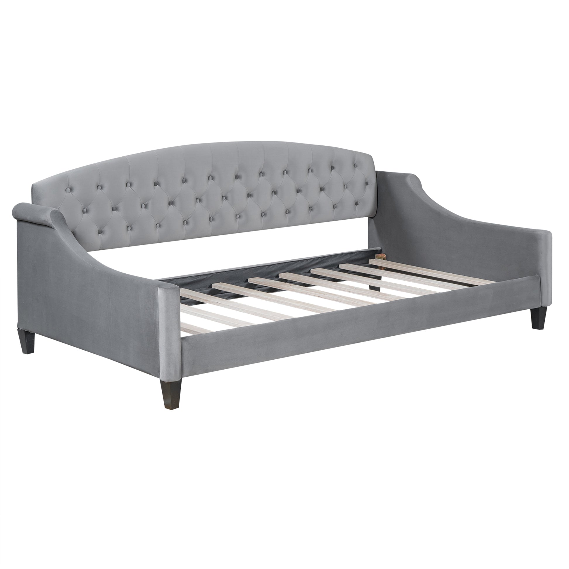 Modern Luxury Tufted Button Daybed,Twin,Gray(Expected Arrival Time:12.28) - Enova Luxe Home Store
