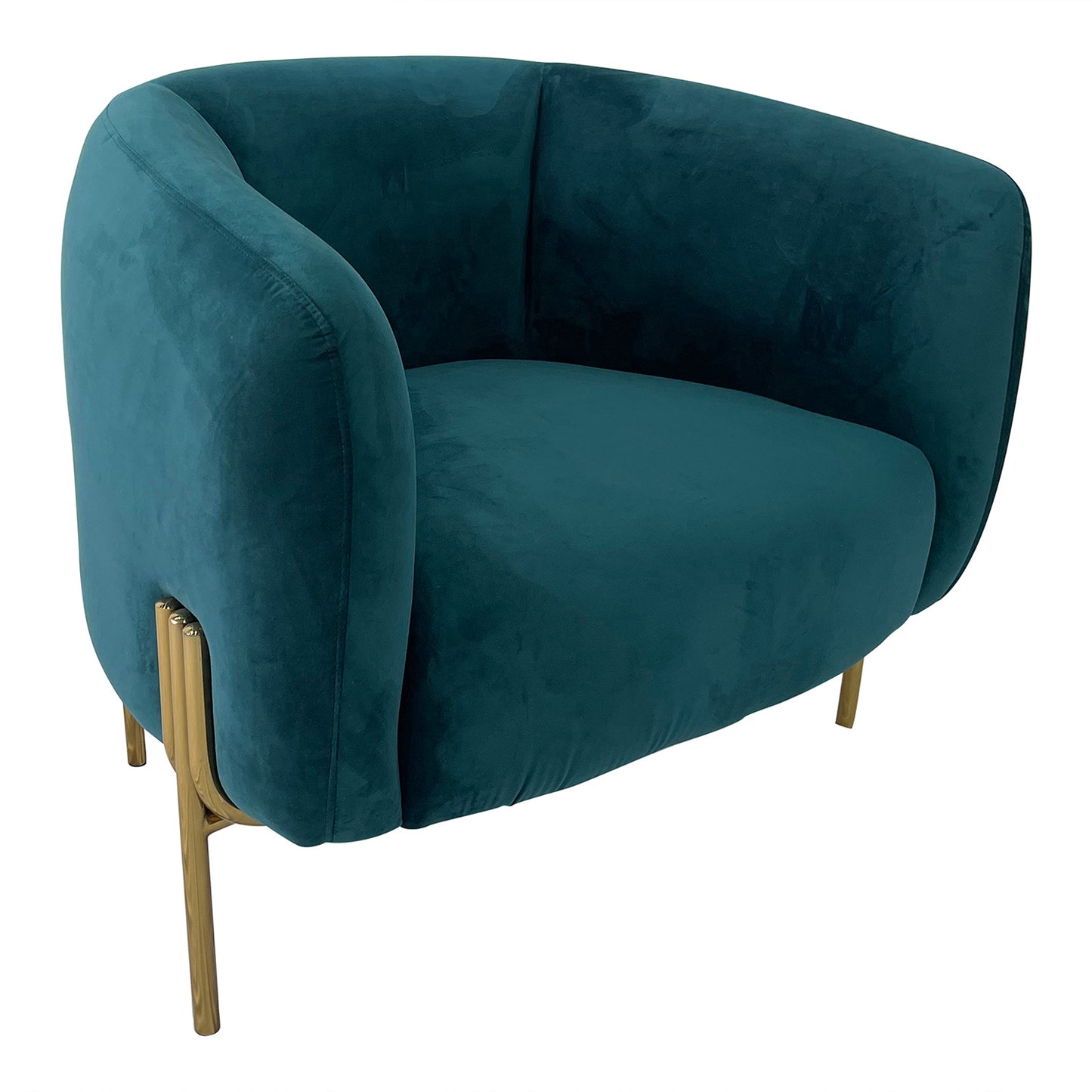 Navy Teal and Gold Sofa Chair - Enova Luxe Home Store