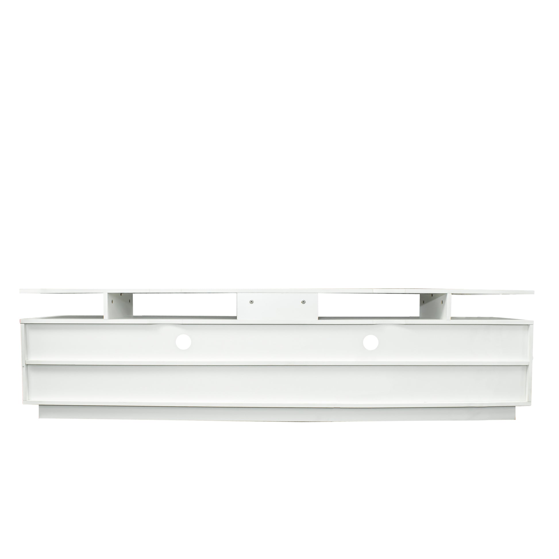 Modern White TV Stand, 20 Colors LED TV Stand w/Remote Control Lights - Enova Luxe Home Store