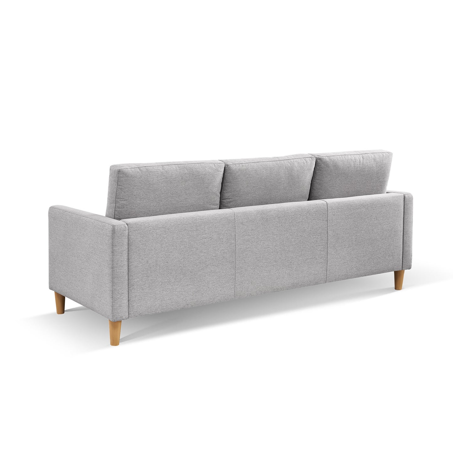 87 Inches  Wide Modern  Convertible Sectional Sofa & Chaise, L Shaped Tufted Fabric Couch, Reversible Sectional Sofa with Ottoman - Light Grey - Enova Luxe Home Store