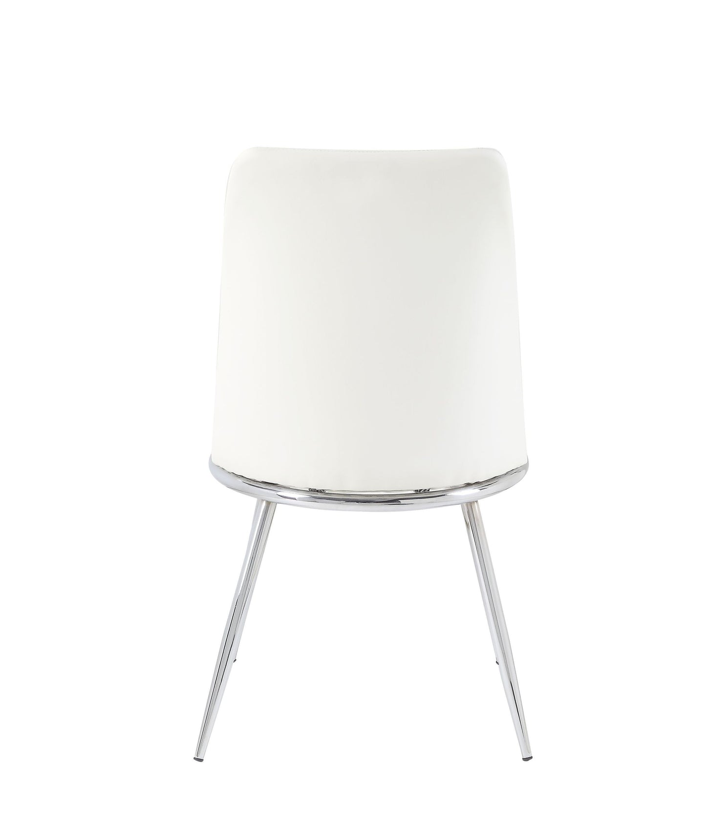 ACME Weizor Side Chair (Set-2), White PU & Chrome (2Pc/1Ctn) 77152