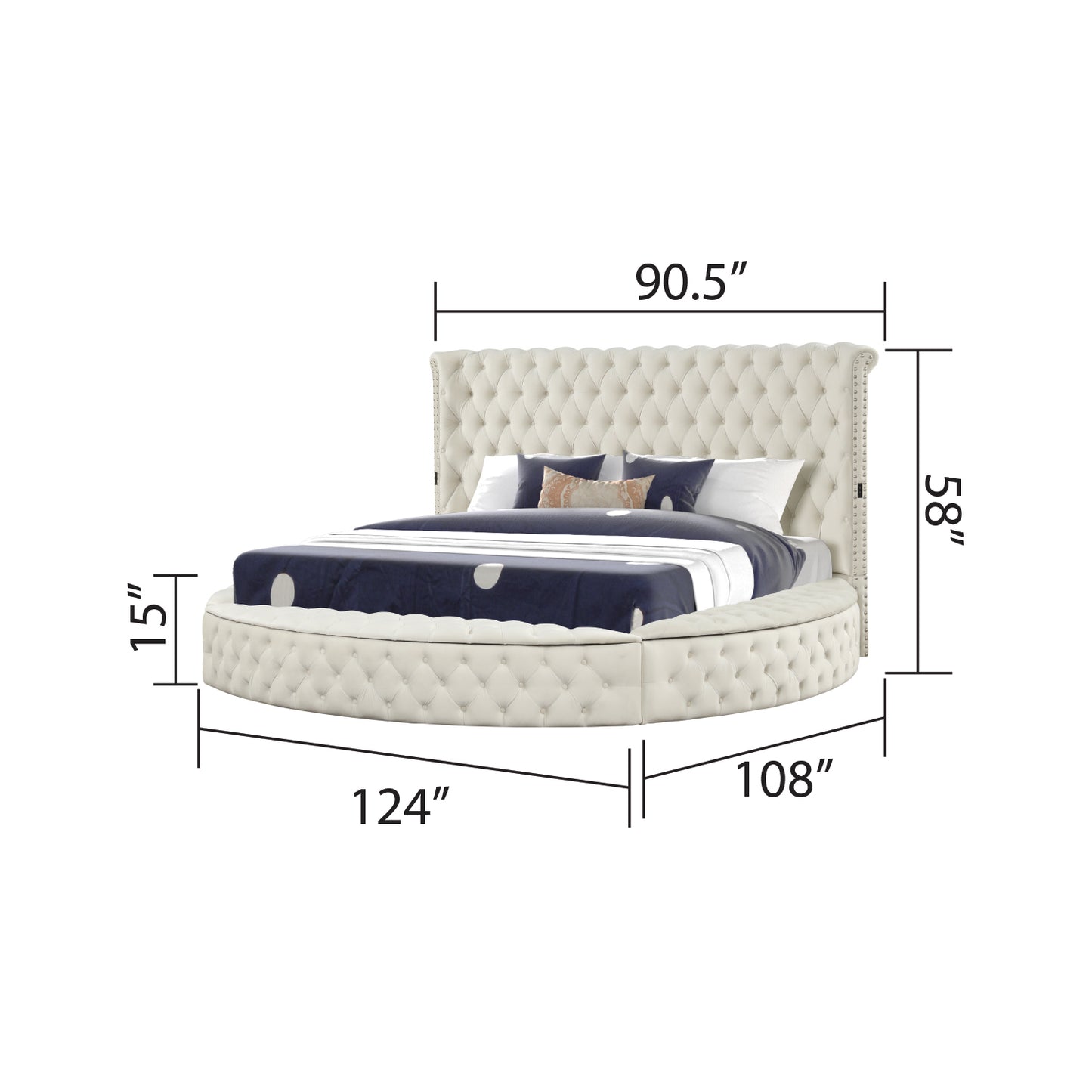 Hazel Modern Style King 4PC  Bedroom Set with USB Ports & Made with Wood in Cream