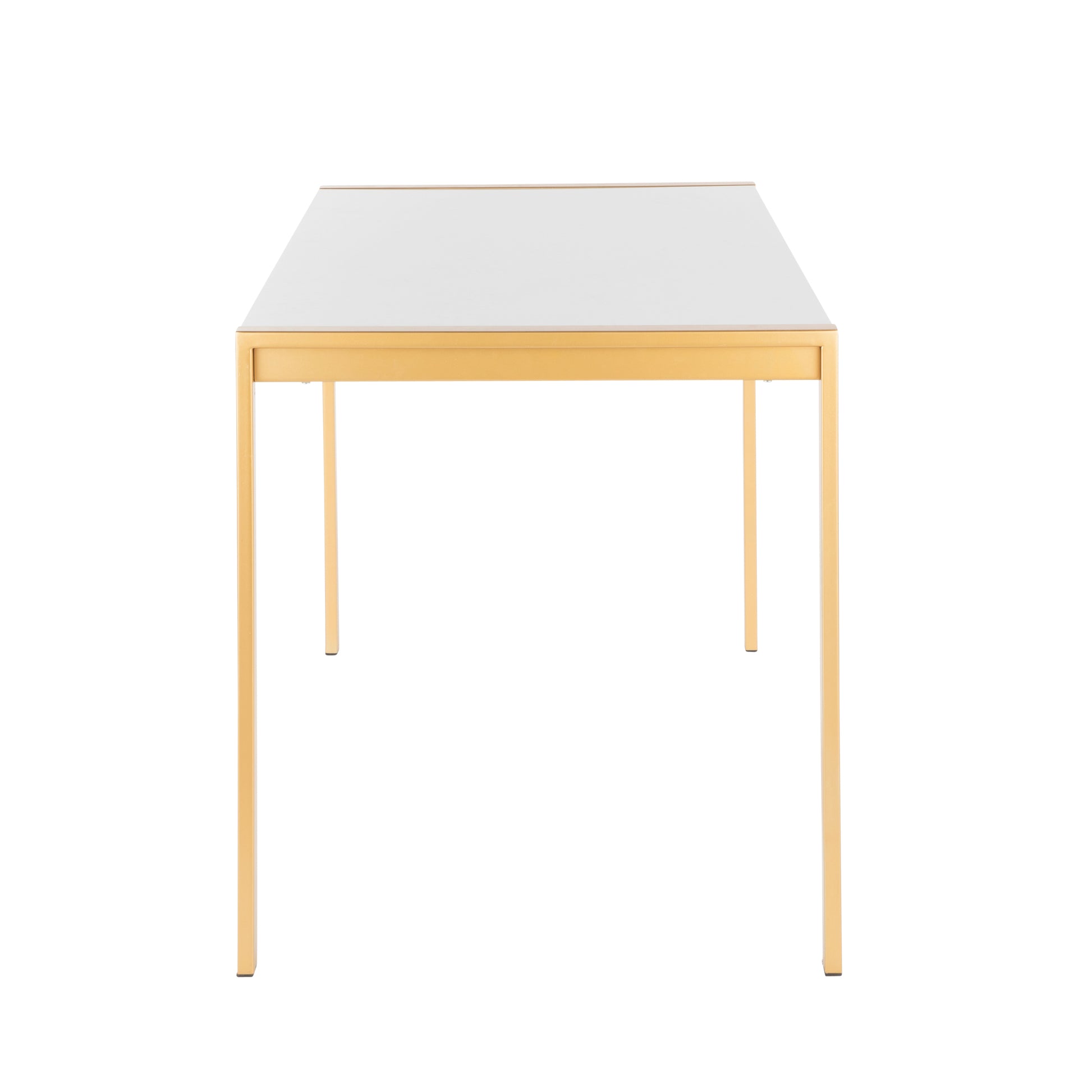 Fuji Modern/Glam Dining Table in Gold Metal with White Marble Top by Lumisource - Enova Luxe Home Store