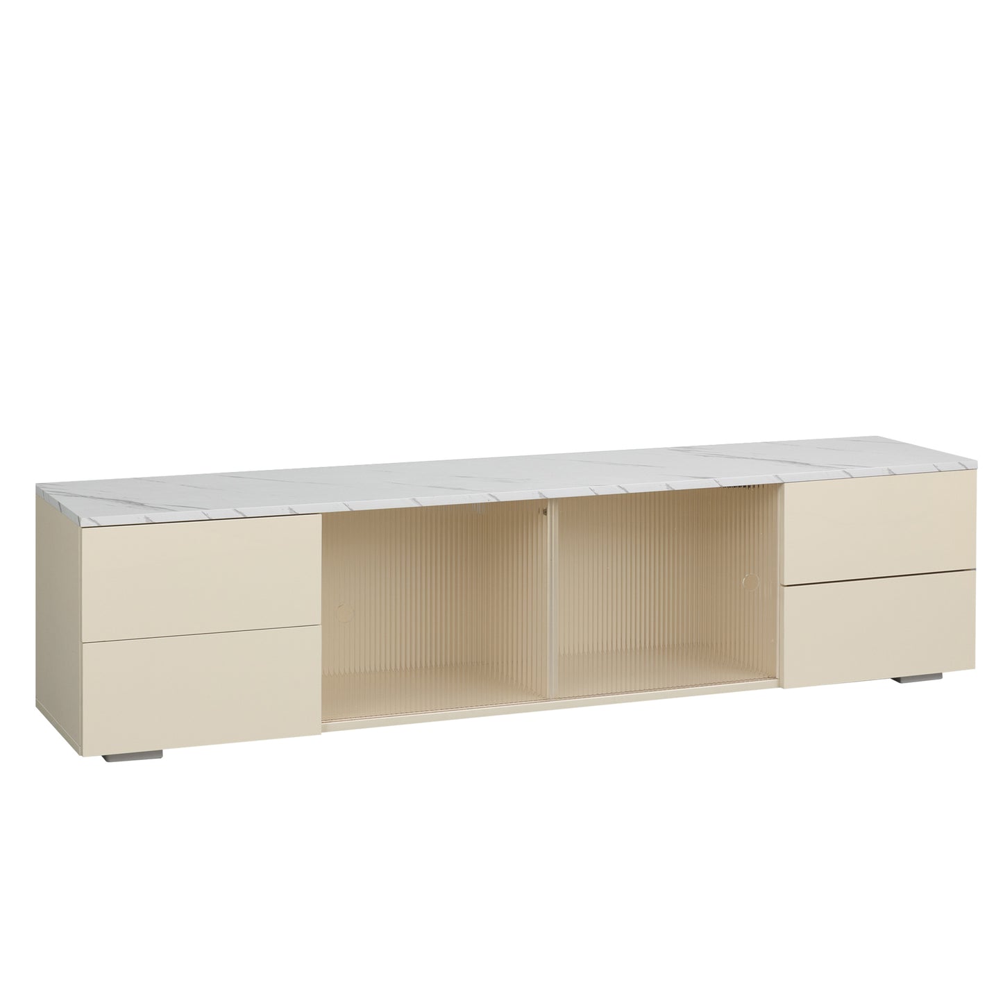 TV stand,TVCabinet,entertainment center,TV console,media console,with LED remote control lights,roof gravel texture,UV drawer panels,sliding doors,can be placed in the living room,bedroom,color:Beige