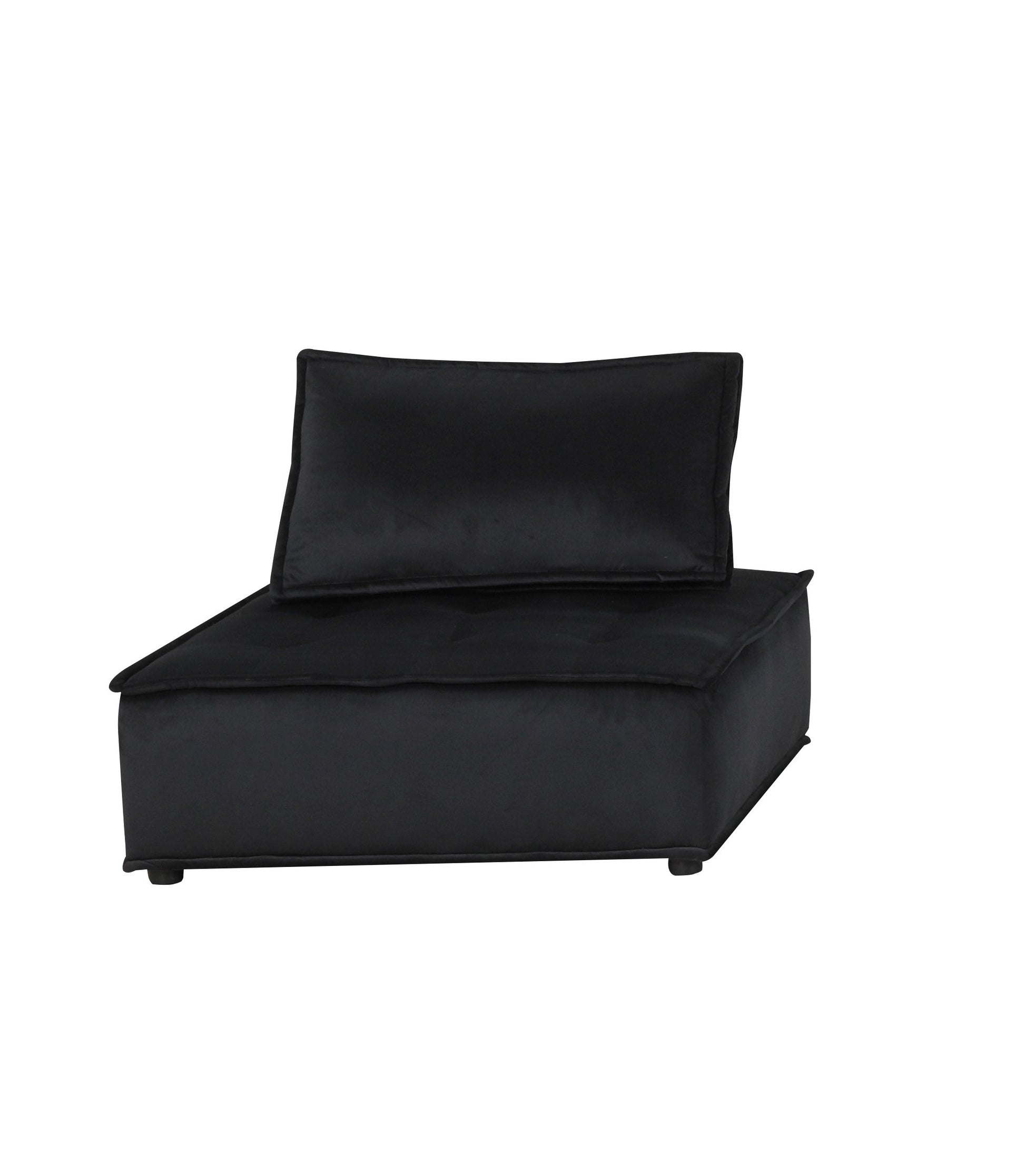 Anna Black Velvet 5 Pc Sectional Sofa Ottoman - Enova Luxe Home Store