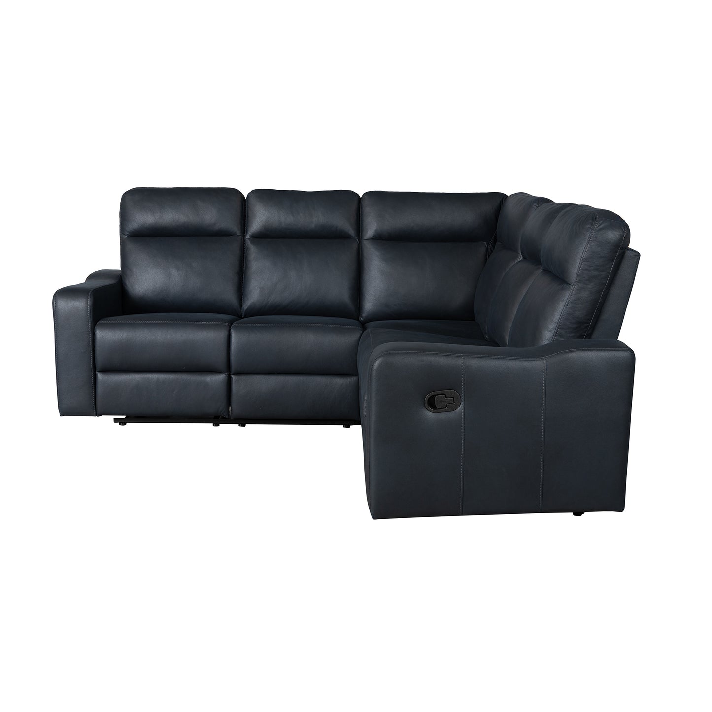 87.5" Manual Reclining Home Theater Seating Recliner Chair Sofa with Flipped Middle Backrest, 2 Cup Holders for Living Room, Bedroom, Home Theater, Black Blue