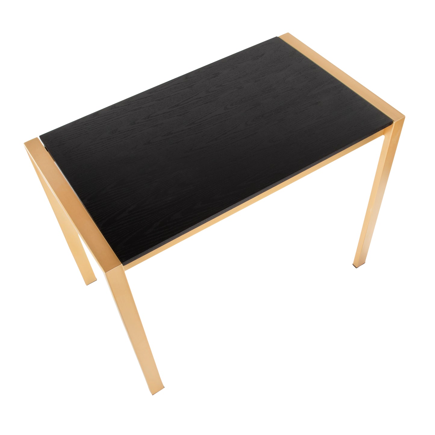 Fuji Contemporary Counter Table in Gold Metal and Black Wood Grain Top by Lumisource
