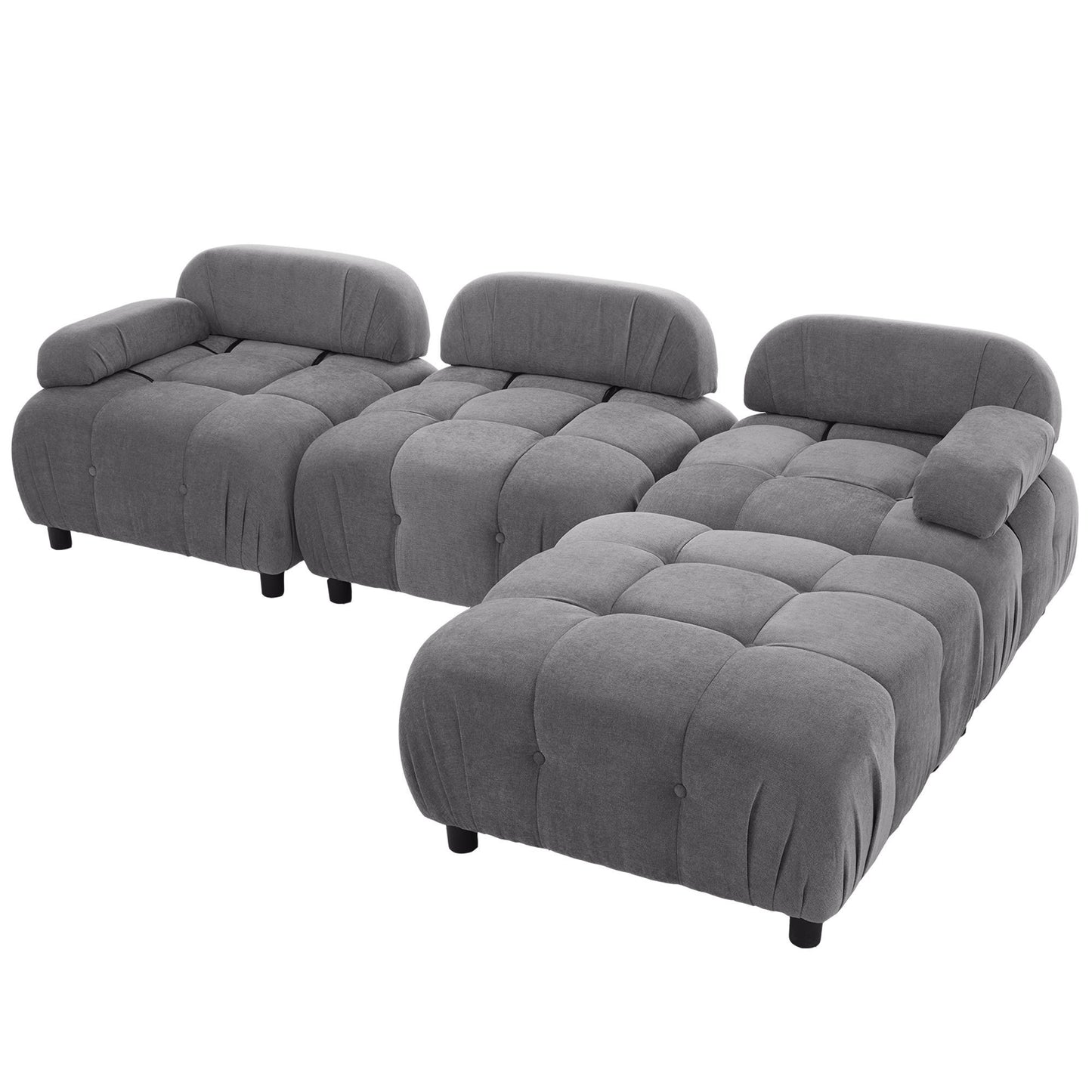 U_STYLE Upholstery Modular Convertible Sectional Sofa, L Shaped Couch with Reversible Chaise