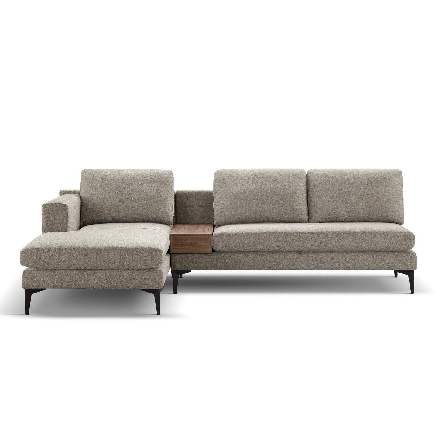 L Shape Modern Sectional L Shape Couch Sofa with Reversible Chaise and Armless 2 Seater Loveseat , 2 Piece Free Combination Sectional Couch with Left or Right Arm Facing Chaise, Texture Sand