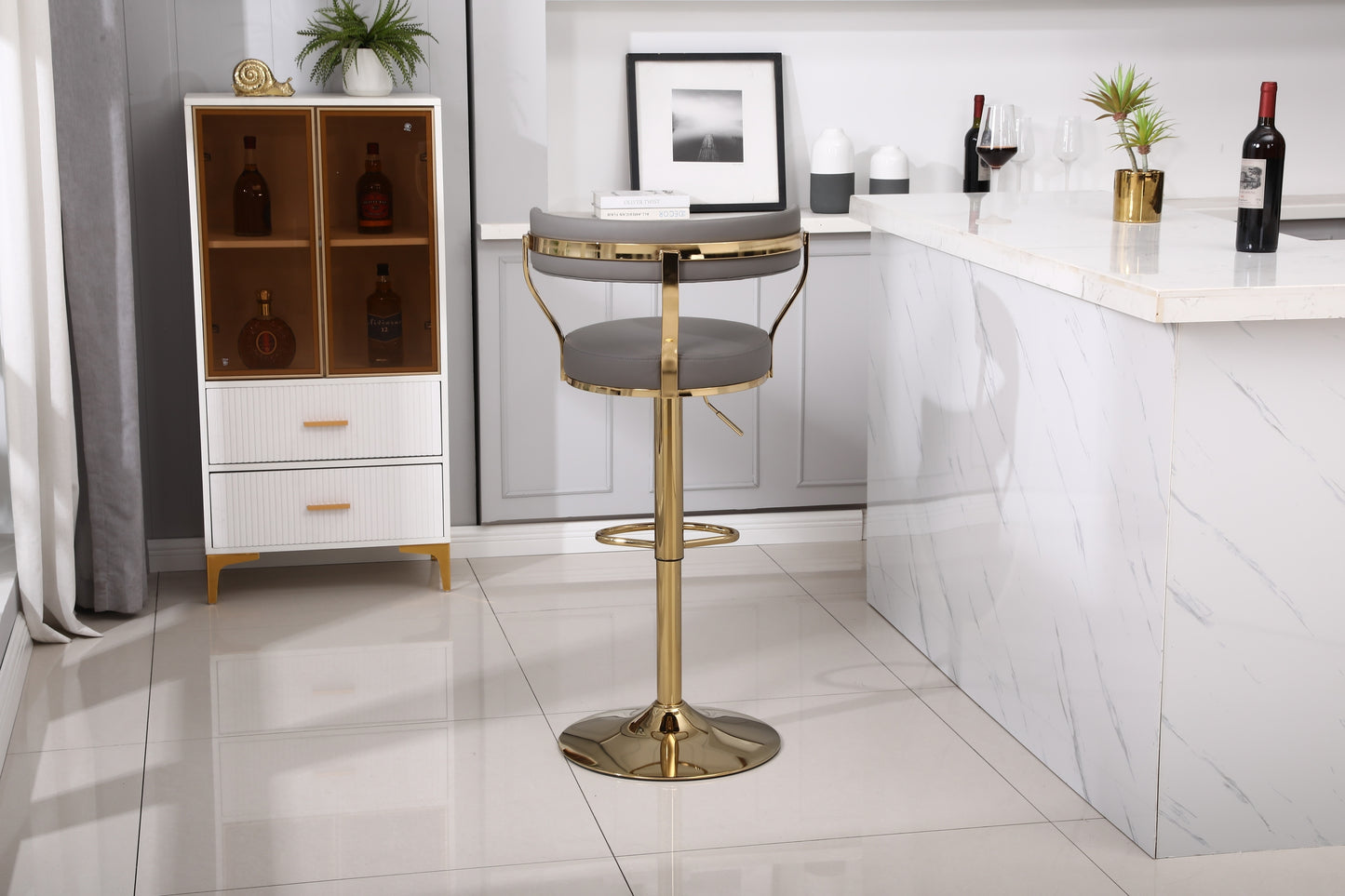 Bar Stools with Back and Footrest Counter Height Dining Chairs (1PCS/CTN) - Enova Luxe Home Store
