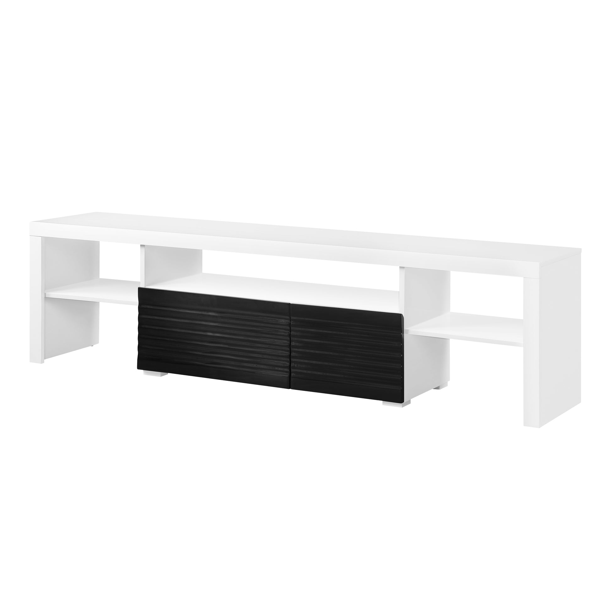 ACME Buck II TV Stand in White & Black High Gloss Finish LV00998 - Enova Luxe Home Store