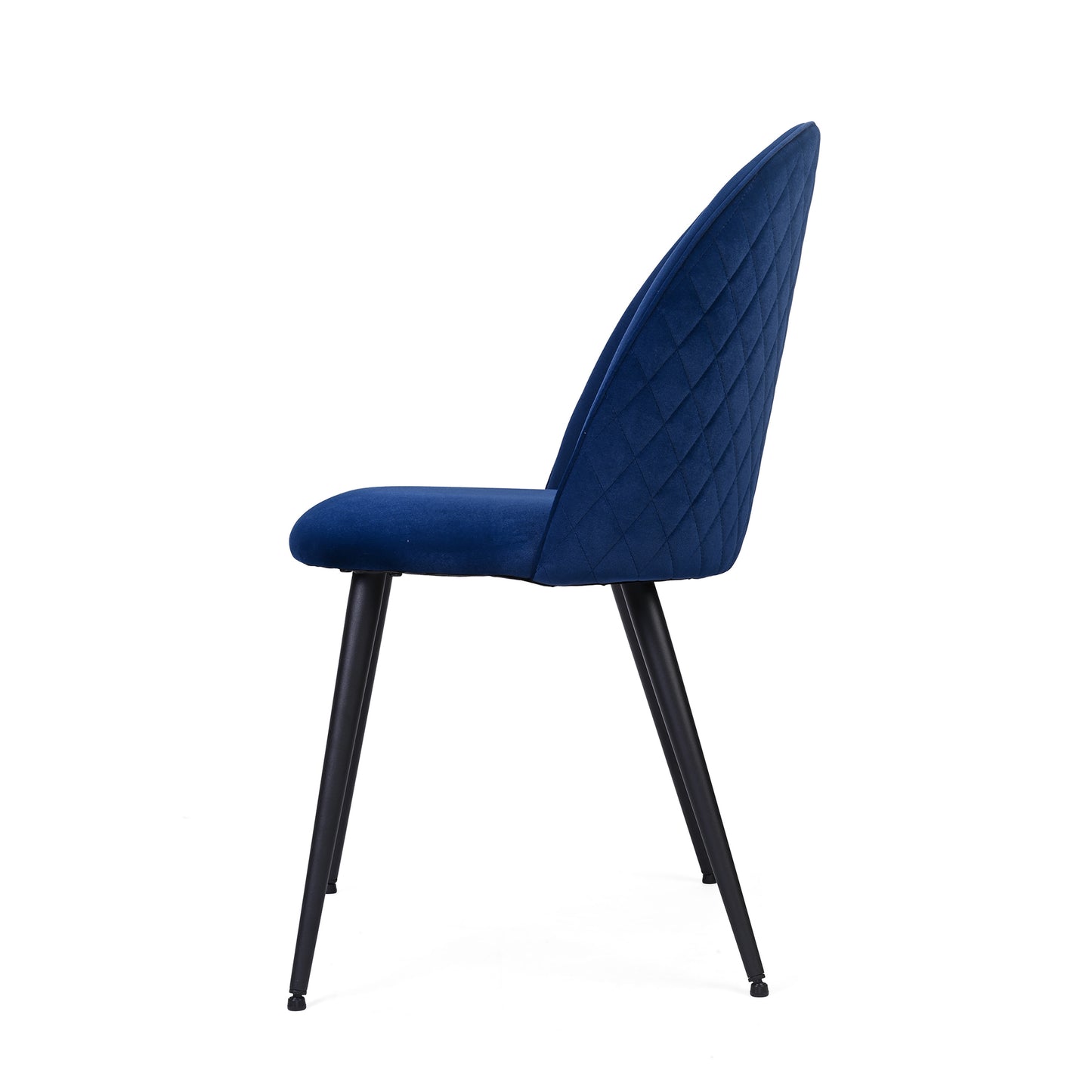 Dining Chair, Blue Velvet, Metal Black legs, Set of 2 Side Chairs - Enova Luxe Home Store