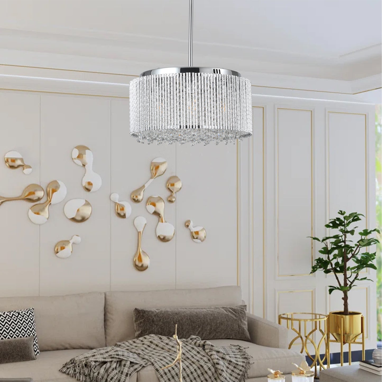 Modern Crystal Chandelier for Living-Room Round Cristal Lamp Luxury Home Decor Light Fixture - Enova Luxe Home Store