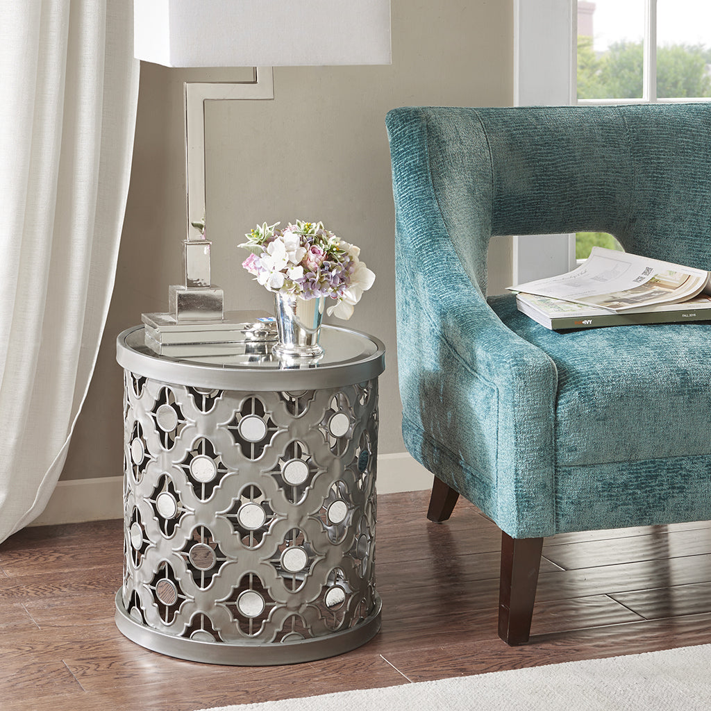 Arian Quatrefoil Mirror Accent Table - Enova Luxe Home Store
