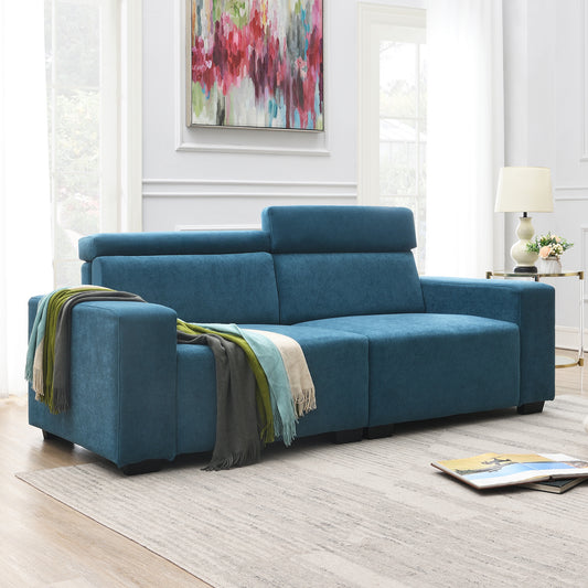 2-Seater Sectional Sofa Couch with Multi-Angle Adjustable Headrest, Spacious and Comfortable Velvet Loveseat - Enova Luxe Home Store
