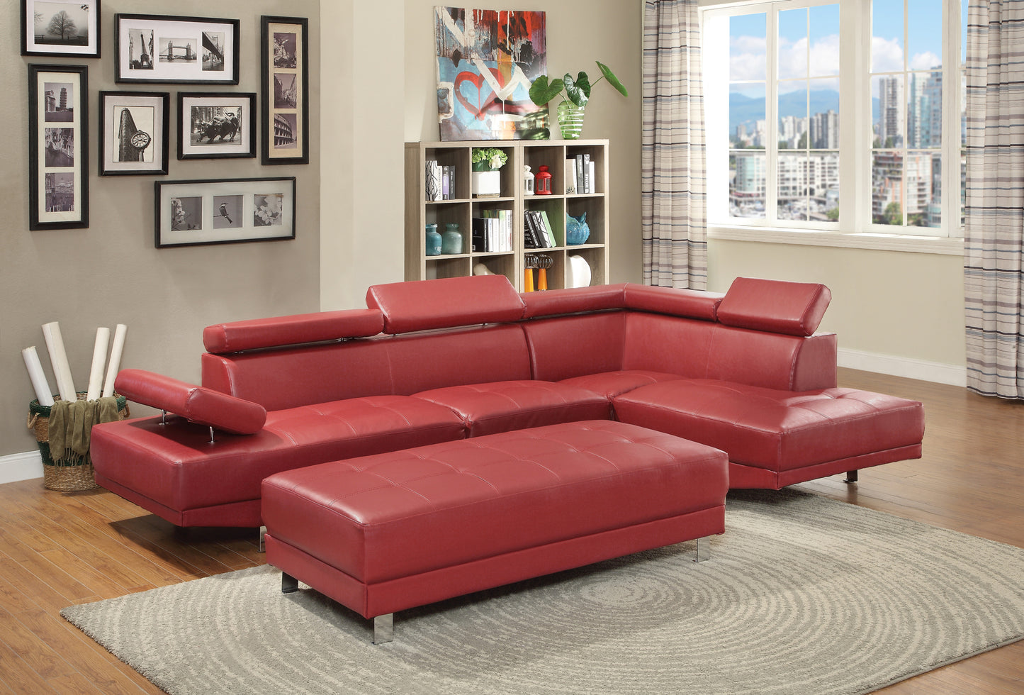 Glory Furniture Riveredge G456-SC Sectional  ( 2 Boxes) , RED - Enova Luxe Home Store