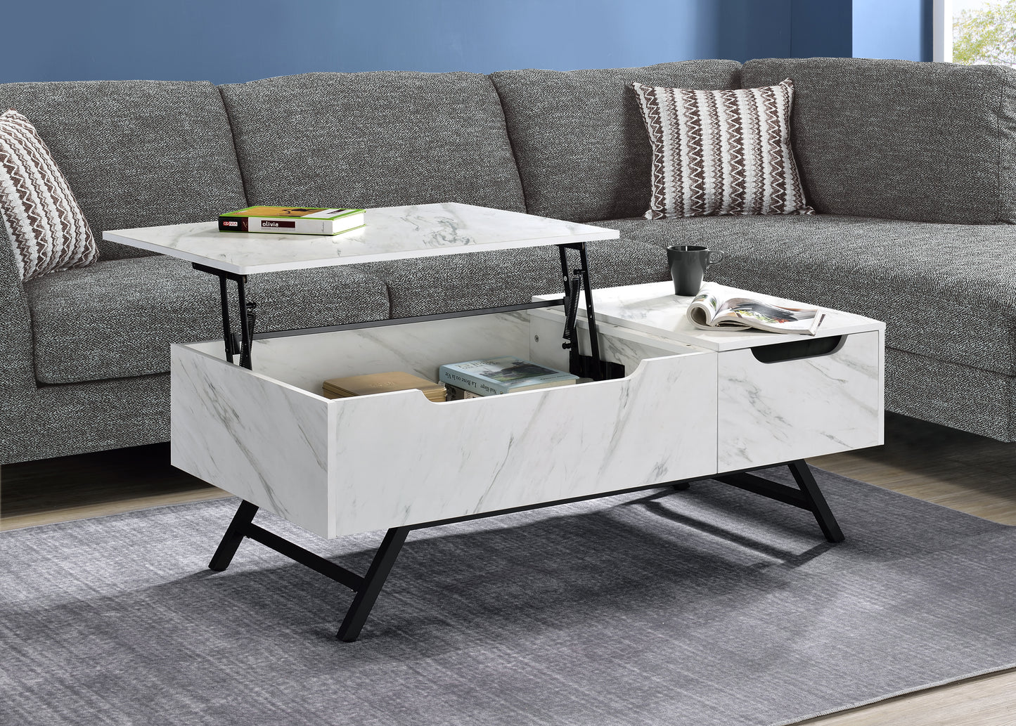 ACME Throm Coffee Table w/Lift Top, White Finish LV00830 - Enova Luxe Home Store