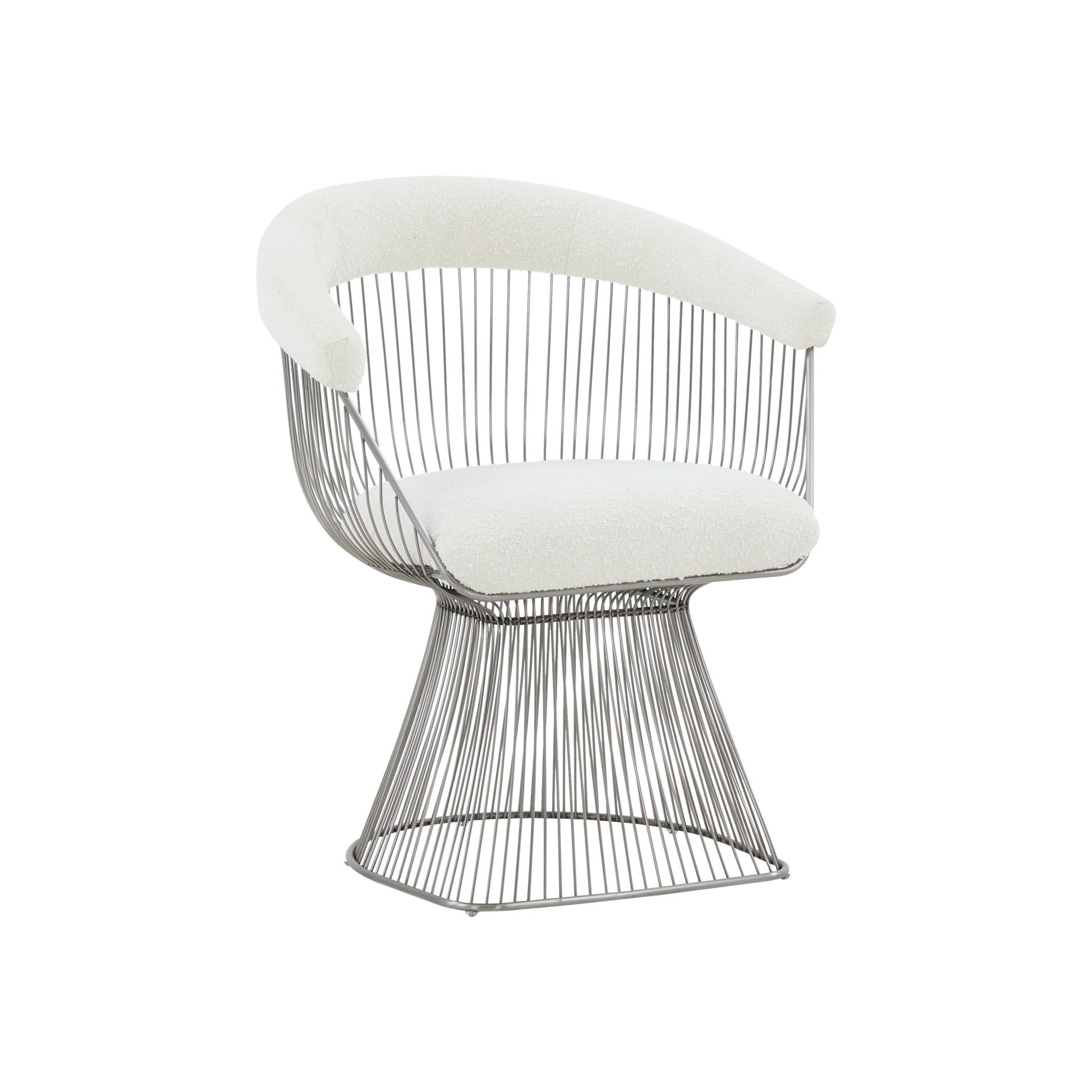 Modrest Chandler Modern White Shepra and Matte Silver Dining Chair - Enova Luxe Home Store