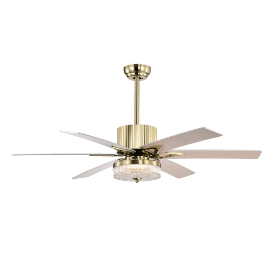 52'' Modern Ceiling Fans with Remote,Wood Ceiling Fan with Lights,LED Ceiling Fan Light with 5 Blade,3 Speed AC Motor Indoor Ceiling Fan for Patio,Living Room,Bedroom