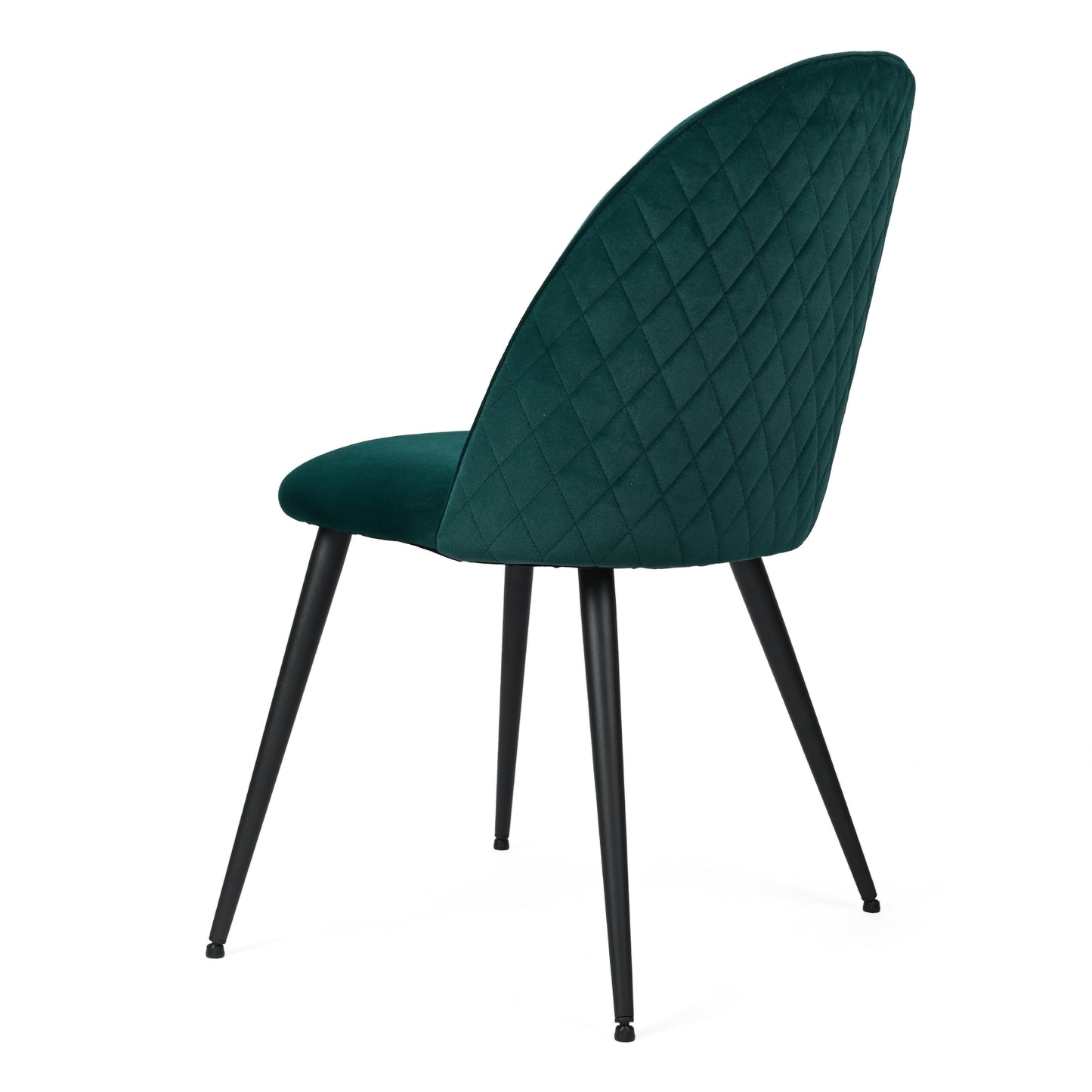 Dining Chair, Green Velvet, Metal Black legs, Set of 2 Side Chairs - Enova Luxe Home Store